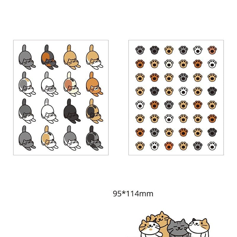 KUMA Stationery & Crafts  D 2 sheets Kawaii Cat Stickers