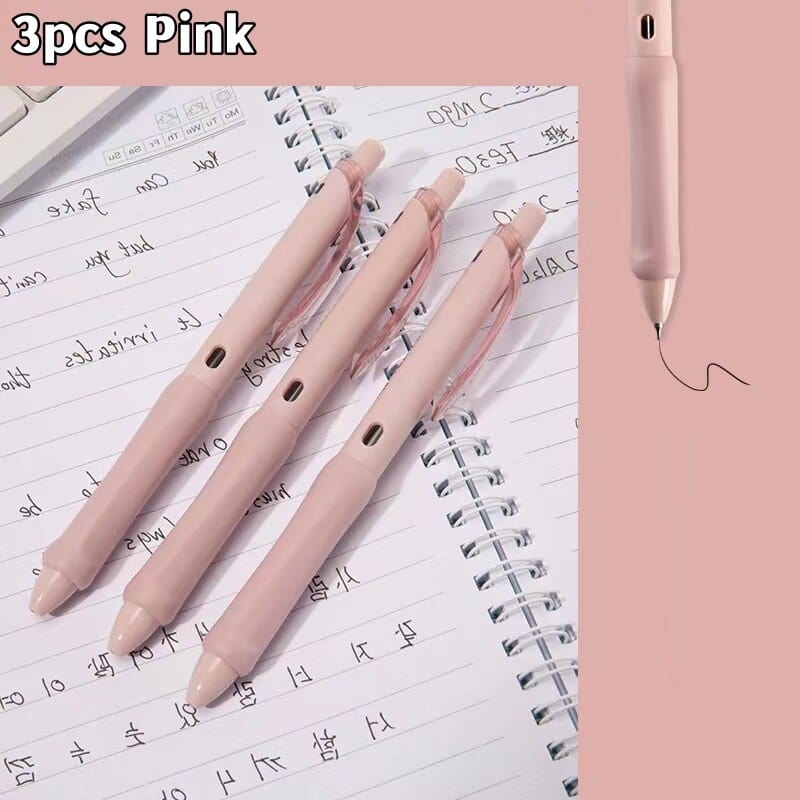 KUMA Stationery & Crafts  3pcs Pink 3/5pcs Soft Touch Ballpoint Gel Pens with Writing Grip