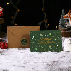 KUMA Stationery & Crafts  Green 3pcs Christmas Card + Envelope