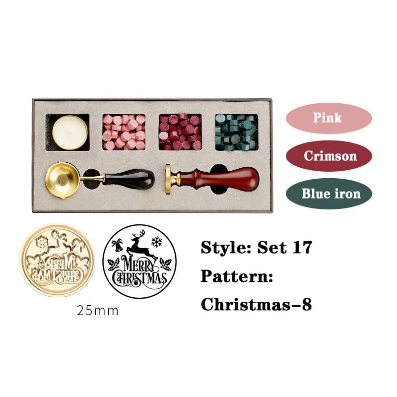 KUMA Stationery & Crafts  Pattern: Christmas-8 Merry DIY Beginner Wax Stamp Kit