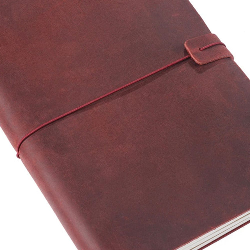 KUMA Stationery & Crafts  red / Passport style Genuine Leather Travelers Notebook ✨ Free Embossing ✨ 4 Sizes & 8 Colors