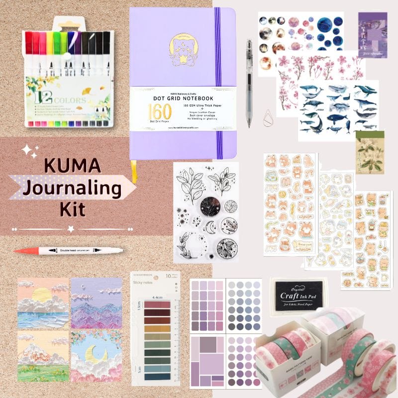 KUMA Stationery & Crafts  🌟 KUMA Journaling Kit 🌟choose your journal! 40% off + free shipping - NEW Luna Notebooks added!