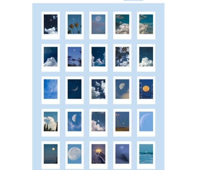 KUMA Stationery & Crafts  Stationery Pale Blue Set Palm Moon Sticker Set: 8 colors to choose from! (50 sheets)