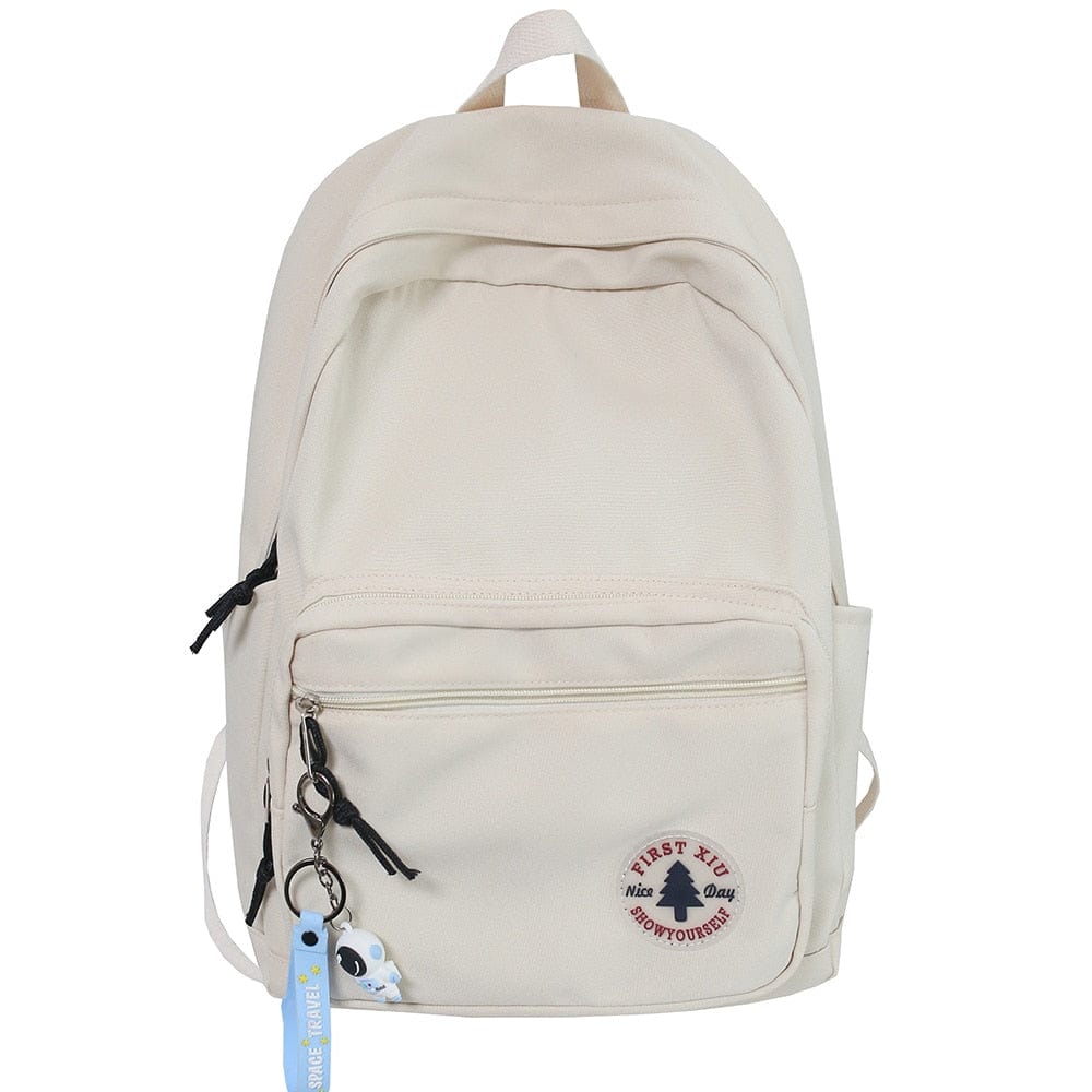 KUMA Stationery & Crafts  white / With Accessory Trendy Minimal Backpack with cute accessory; 5 colors to choose from