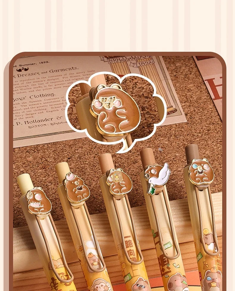 5pcs Capybara Gel Pens Set