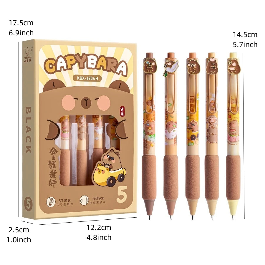 5pcs Capybara Gel Pens Set