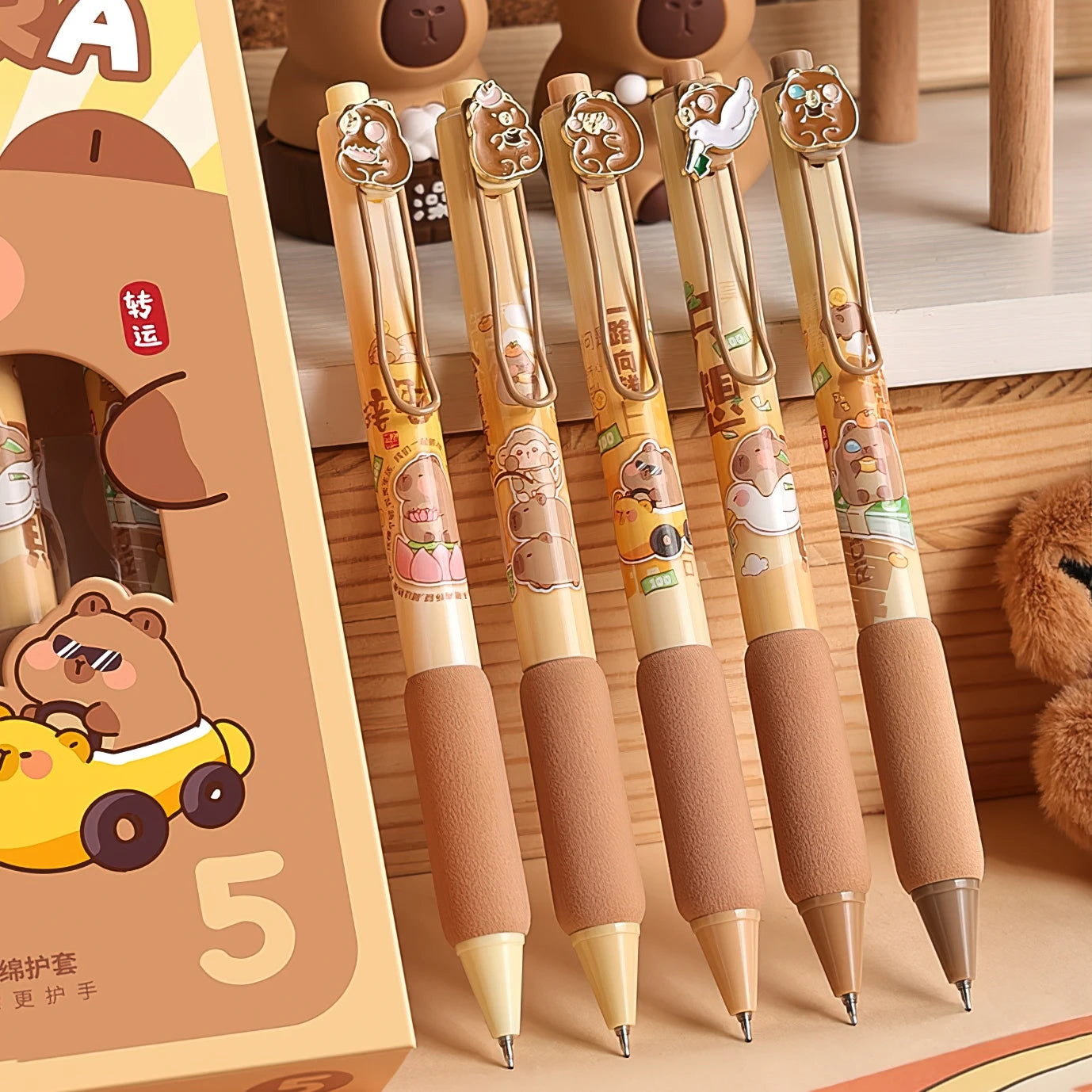 5pcs Capybara Gel Pens Set