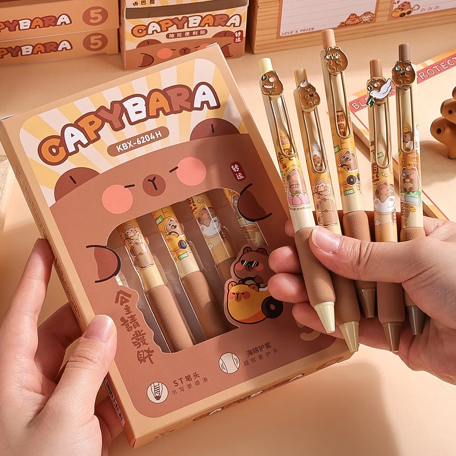 5pcs Capybara Gel Pens Set
