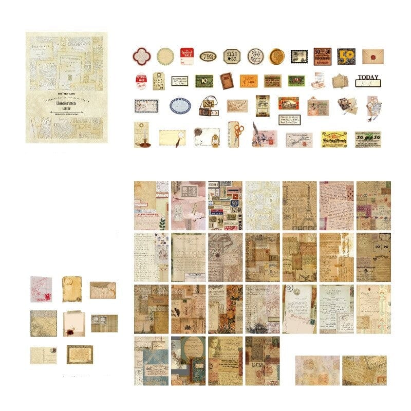 KUMA Stationery & Crafts  100pcs Nostalgic Treasures Vintage Sticker Collection; 6 design packs to choose from!