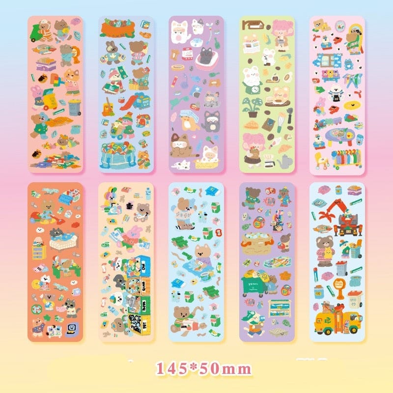 KUMA Stationery & Crafts  10pcs Kawaii Sticker Set: 20 Designs to choose from!