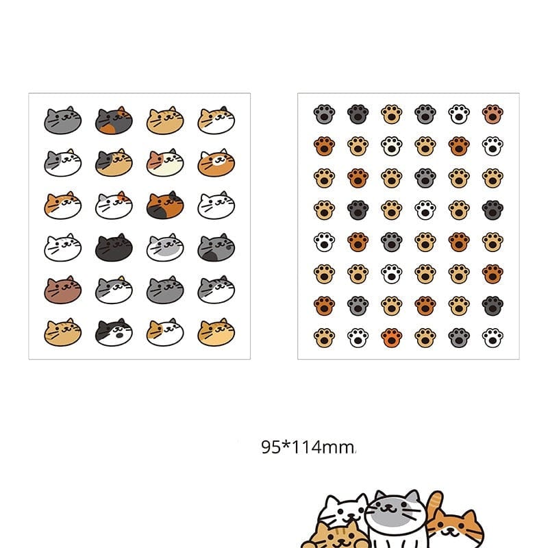 KUMA Stationery & Crafts  A 2 sheets Kawaii Cat Stickers
