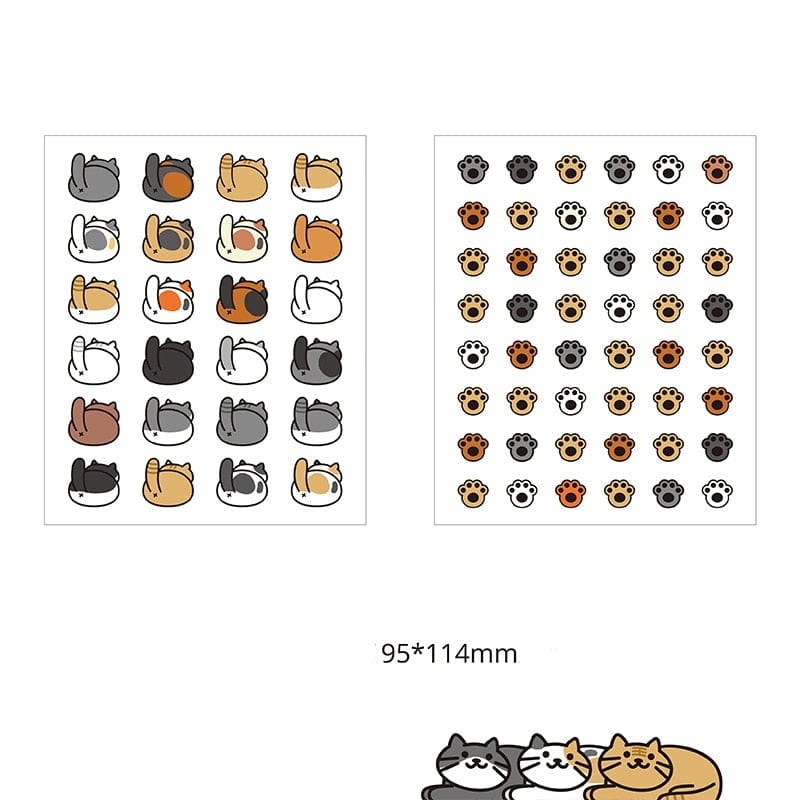 KUMA Stationery & Crafts  C 2 sheets Kawaii Cat Stickers