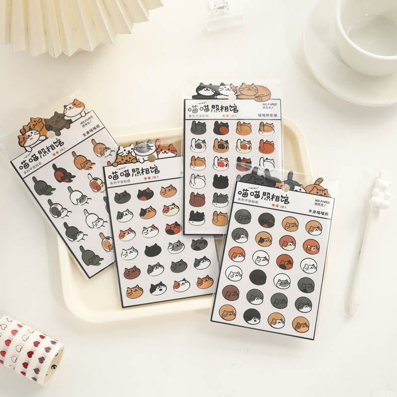 KUMA Stationery & Crafts  2 sheets Kawaii Cat Stickers