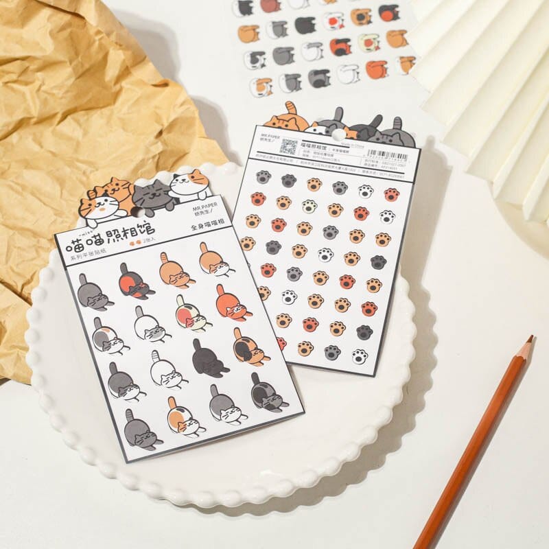KUMA Stationery & Crafts  2 sheets Kawaii Cat Stickers