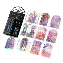 KUMA Stationery & Crafts  D 20pcs Holographic Stained-Glass Window Stickers