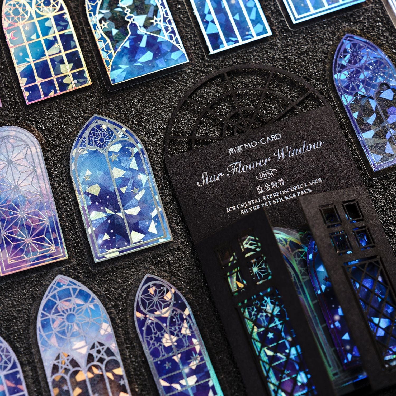 KUMA Stationery & Crafts  20pcs Holographic Stained-Glass Window Stickers