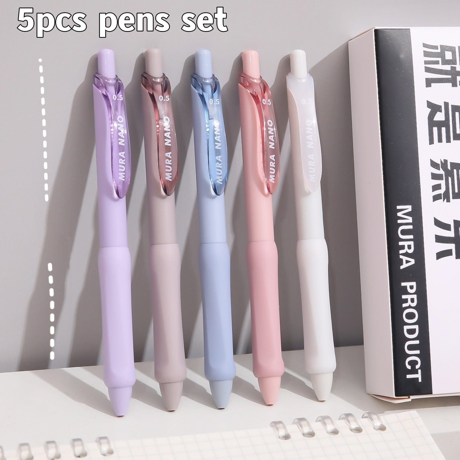 KUMA Stationery & Crafts  5pcs pens set 3/5pcs Soft Touch Ballpoint Gel Pens with Writing Grip