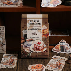 KUMA Stationery & Crafts  30 Pcs Holiday Coffee Series Decorative Sticker Box