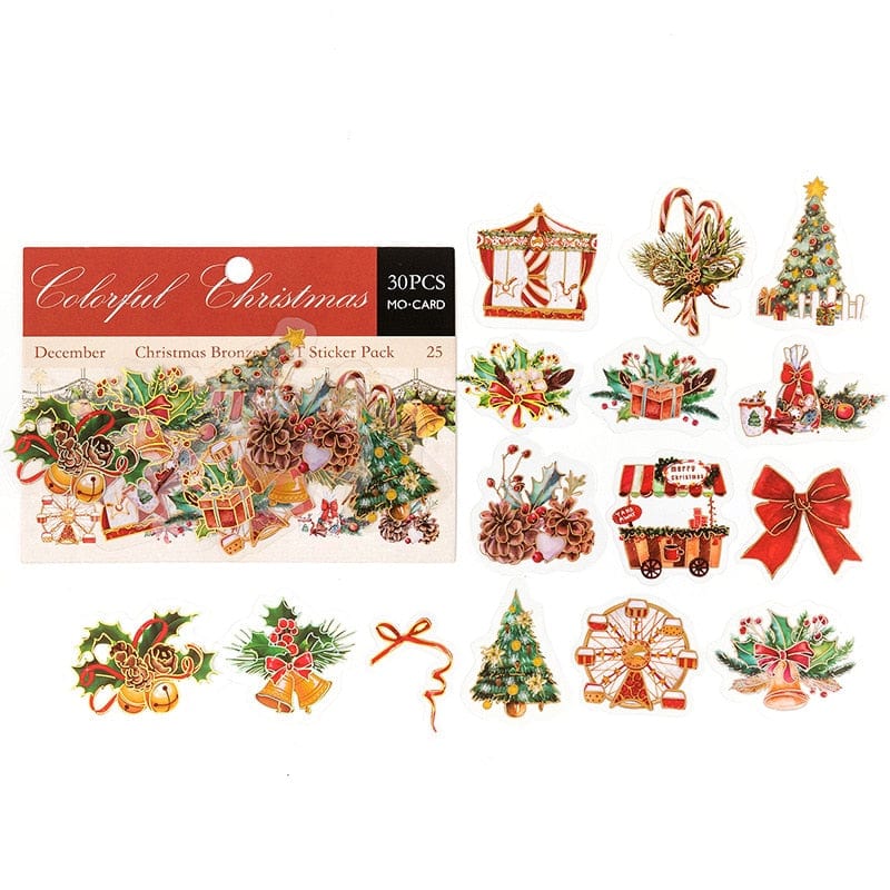 KUMA Stationery & Crafts  D 30pcs New Christmas Sticker Set