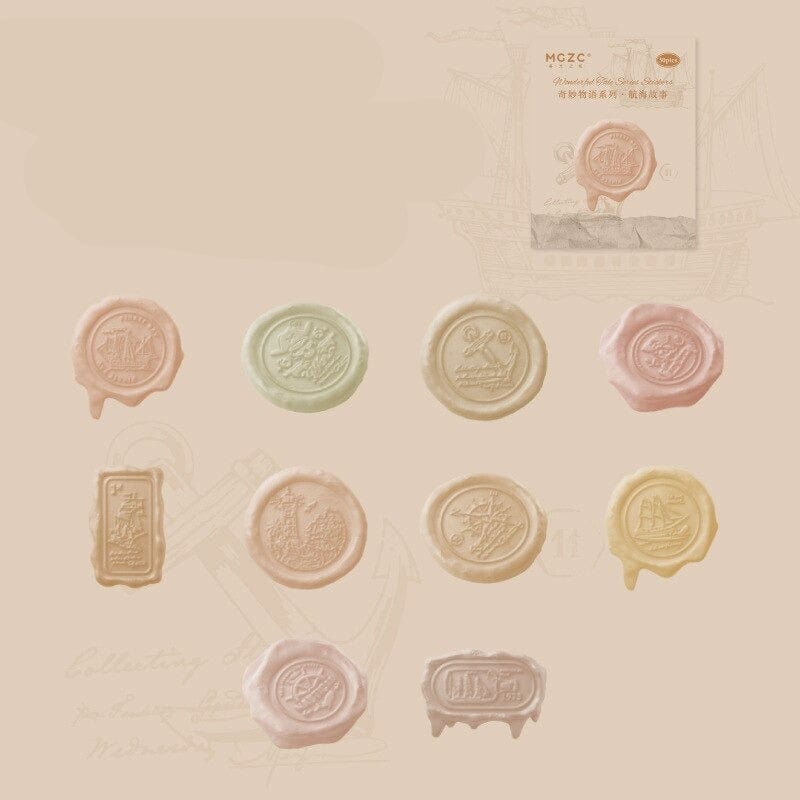 KUMA Stationery & Crafts  D 30Pcs Pastel Wax Seal Decorative Stickers