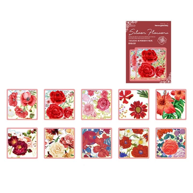 KUMA Stationery & Crafts  F 30pcs Silver Flower Series Sticker Pack