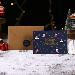KUMA Stationery & Crafts  Blue 3pcs Christmas Card + Envelope