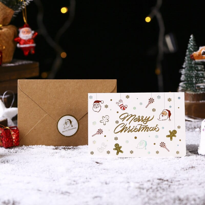 KUMA Stationery & Crafts  White 3pcs Christmas Card + Envelope