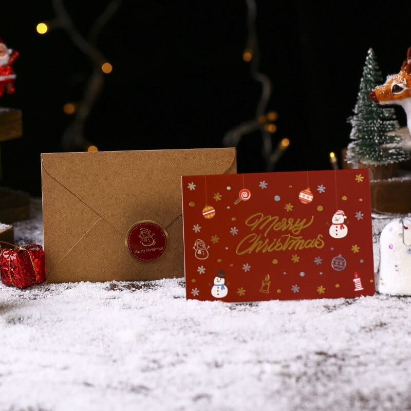 KUMA Stationery & Crafts  Red 3pcs Christmas Card + Envelope