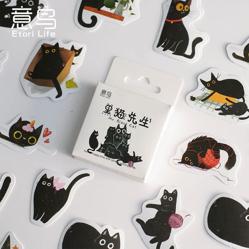 KUMA Stationery & Crafts  46pcs Black Cat Sticker Set