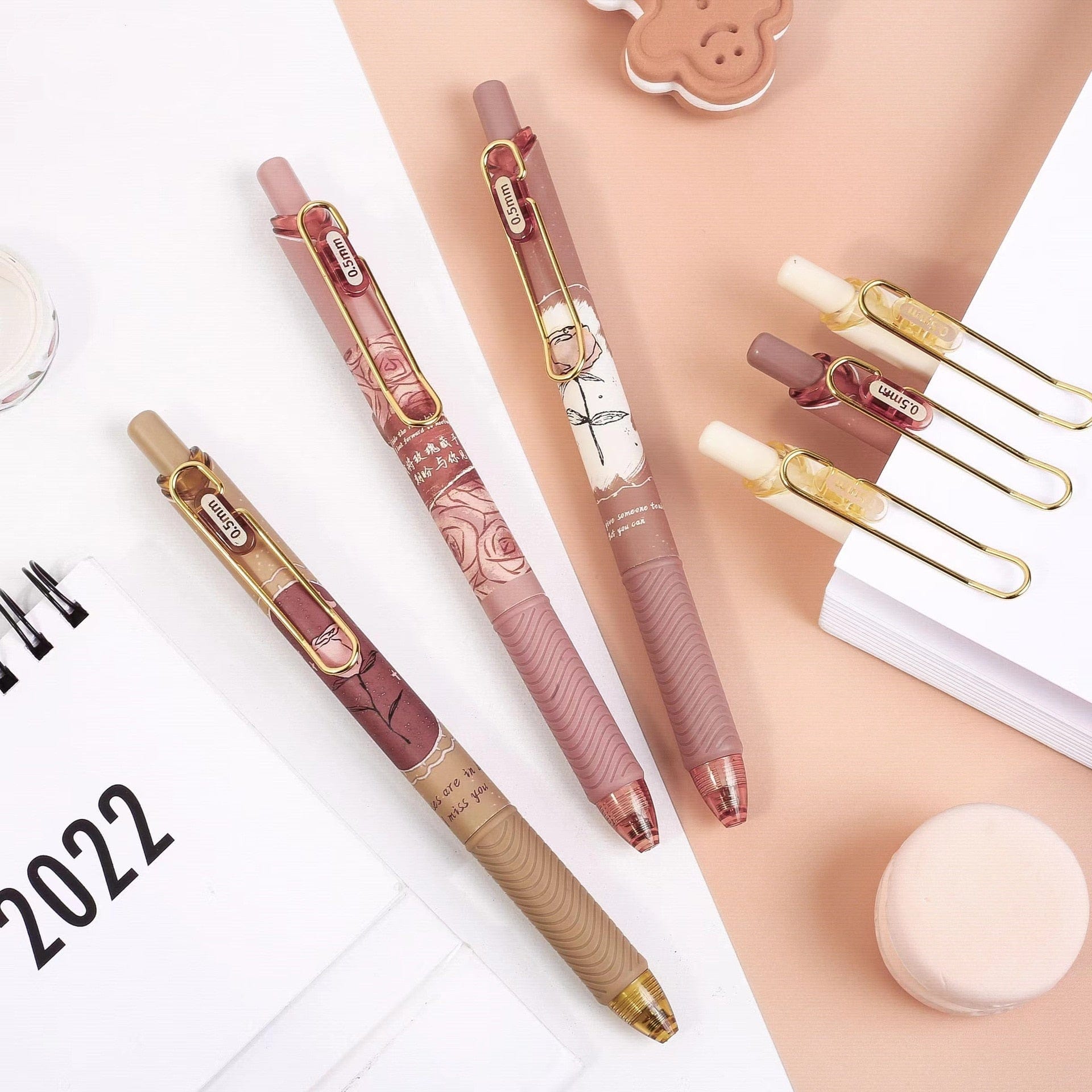 KUMA Stationery & Crafts  4pcs Rose Gel Pen Set 0.5mm