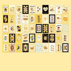 KUMA Stationery & Crafts  Yellow Set 50 Sheets Kawaii Vintage Sticker Book