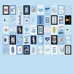 KUMA Stationery & Crafts  Blue Set 50 Sheets Kawaii Vintage Sticker Book