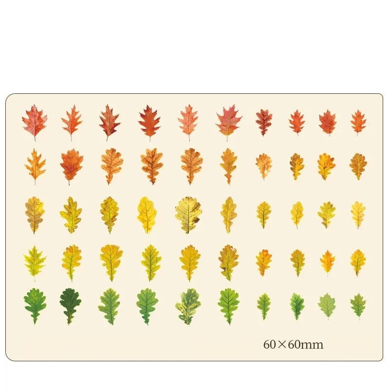 KUMA Stationery & Crafts  E Autumnal Palette Leaf Stickers 100pcs
