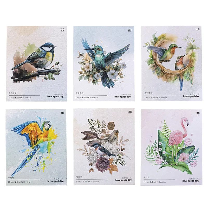 KUMA Stationery & Crafts  Avian Artistry Watercolor Stickers