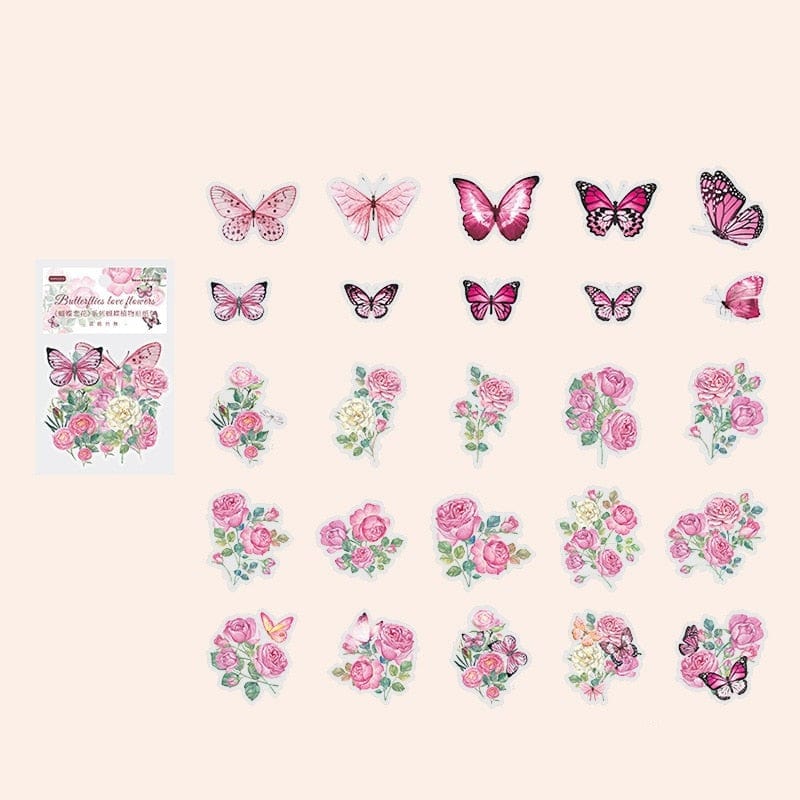 KUMA Stationery & Crafts  A Butterfly Love Sticker 50pcs Set