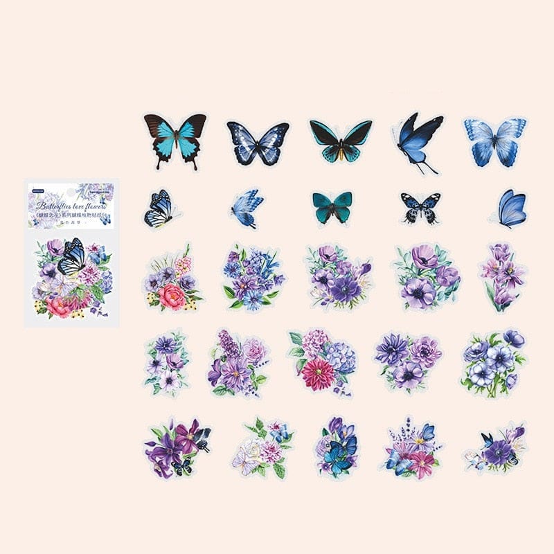 KUMA Stationery & Crafts  E Butterfly Love Sticker 50pcs Set