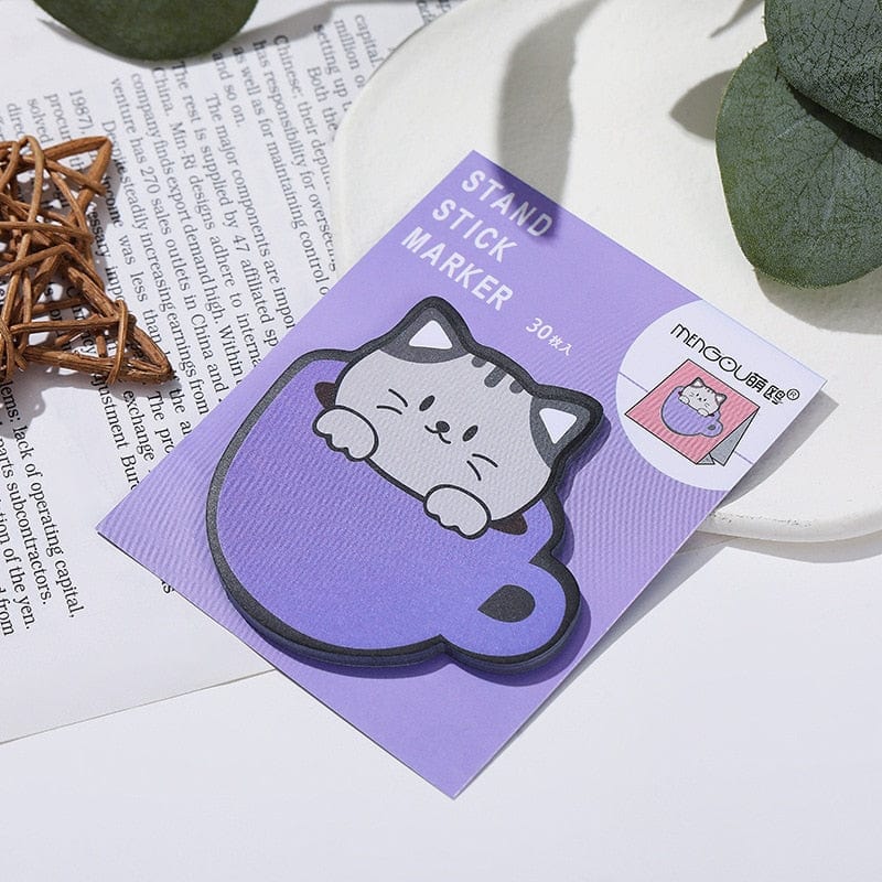 KUMA Stationery & Crafts  H Cute Cat in a Mug Sticky Notes