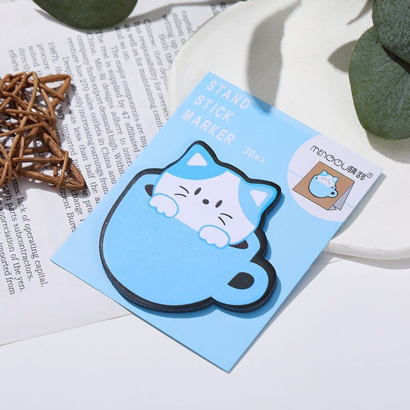 KUMA Stationery & Crafts  E Cute Cat in a Mug Sticky Notes