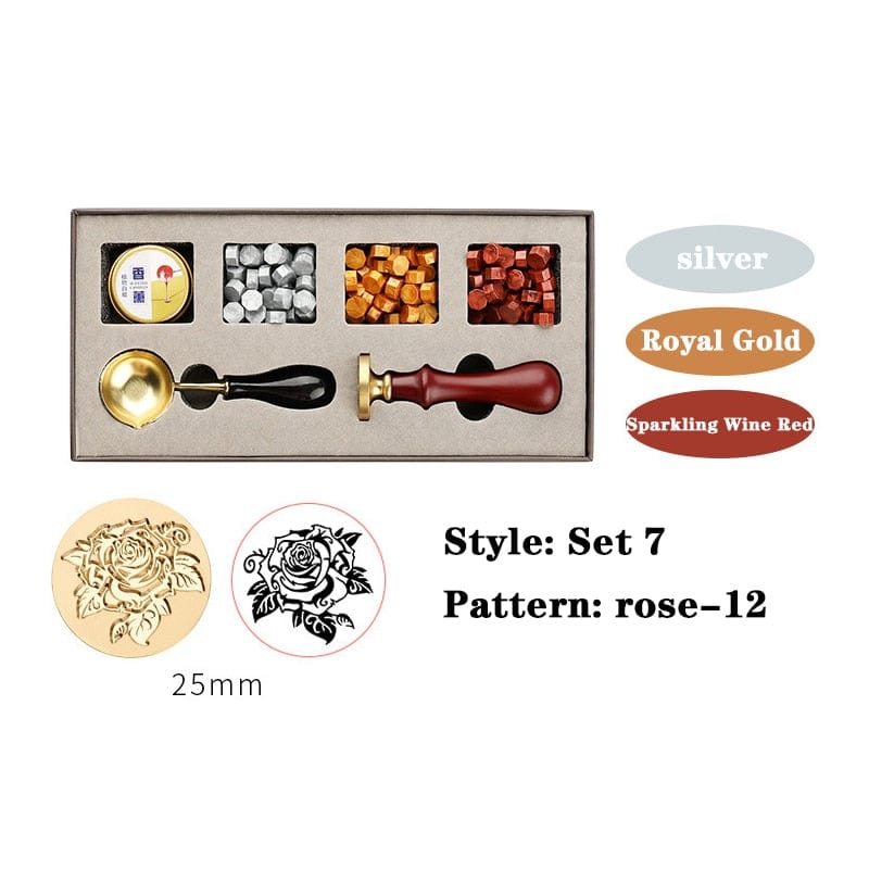 KUMA Stationery & Crafts  Pattern: Rose-12 DIY Beginner Wax Stamp Kit