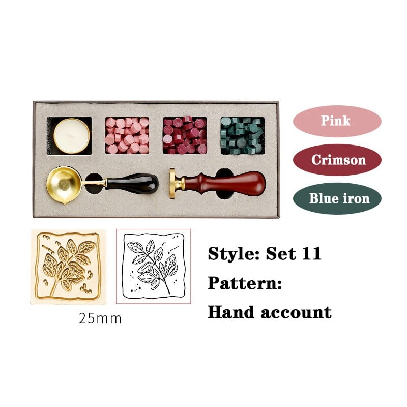 KUMA Stationery & Crafts  Pattern: Hand account leaf DIY Beginner Wax Stamp Kit