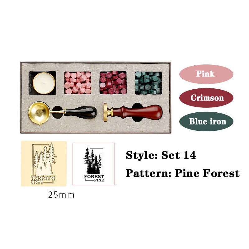 KUMA Stationery & Crafts  Pattern: Pine Forest DIY Beginner Wax Stamp Kit
