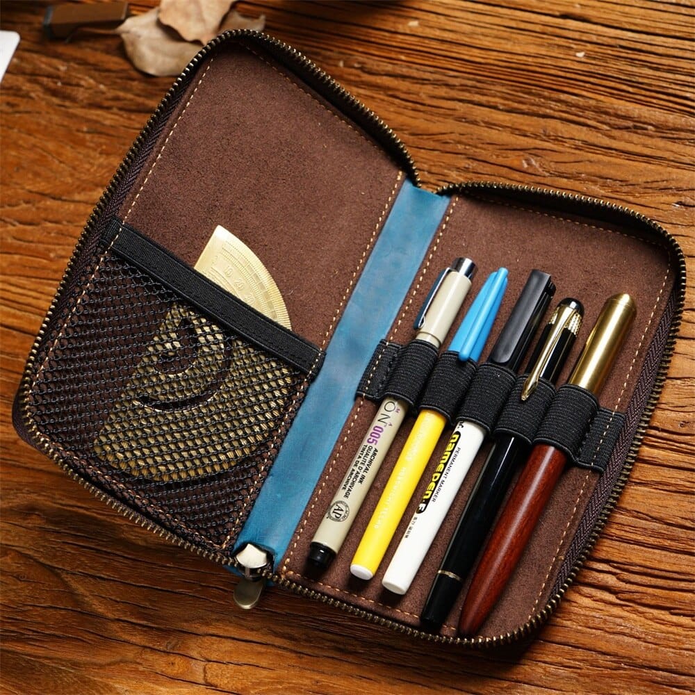 KUMA Stationery & Crafts  Genuine Leather Pen Organizer 🖊️ 6 Colors to choose from! ✨ part of our Travelers Notebook Set