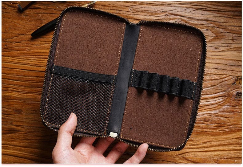KUMA Stationery & Crafts  Genuine Leather Pen Organizer 🖊️ 6 Colors to choose from! ✨ part of our Travelers Notebook Set