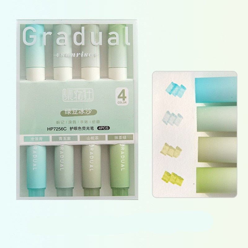 KUMA Stationery & Crafts  Greens Gradual Ombre Highlighter Pens: Choose Your Spectrum