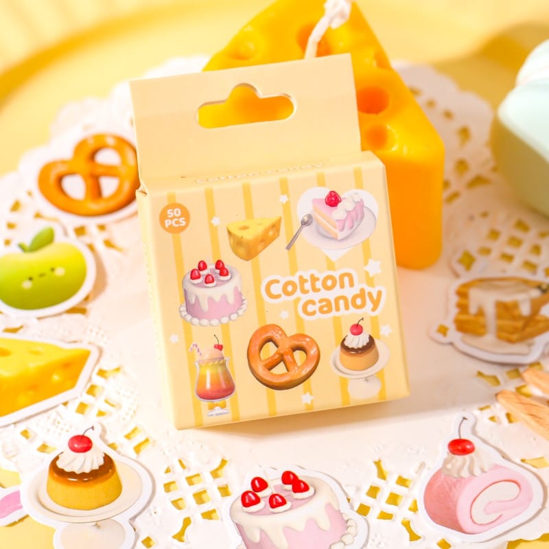 KUMA Stationery & Crafts  Kawaii Cotton Candy 50pc Sticker Set