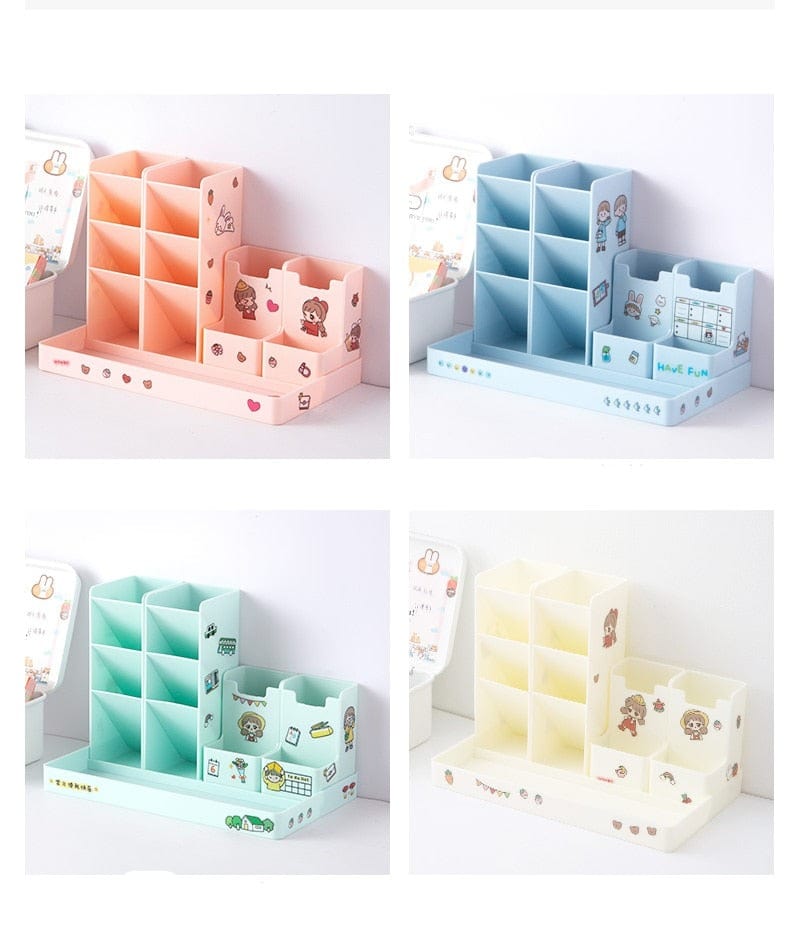 KUMA Stationery & Crafts  Kawaii Desktop Stationery Organizer; with free stickers!