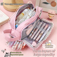 KUMA Stationery & Crafts  Pink Kawaii MegaStash Pencil Case 🌈✏️