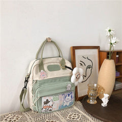 KUMA Stationery & Crafts  Green / With-Accessories Korean Style Kawaii Backpack/Shoulder Bag (with accessories)