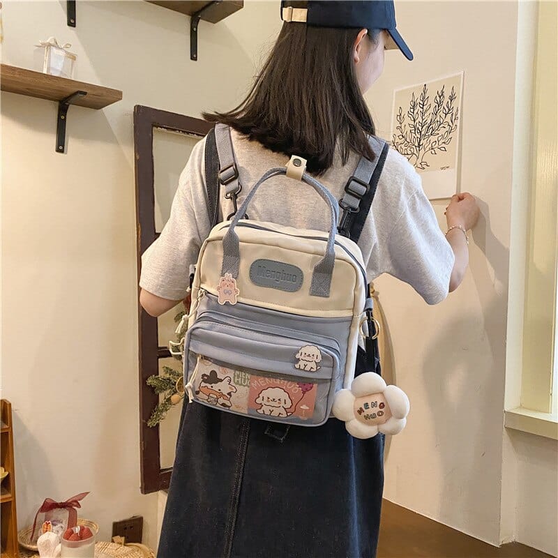 KUMA Stationery & Crafts  Blue / With-Accessories Korean Style Kawaii Backpack/Shoulder Bag (with accessories)