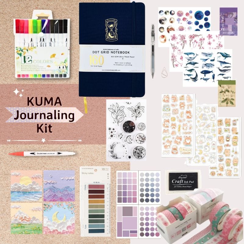 KUMA Stationery & Crafts  🌟 KUMA Journaling Kit 🌟choose your journal! 40% off + free shipping - NEW Luna Notebooks added!